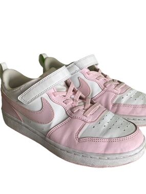 Nike Kids Court Borough Low Recraft DV5457-105 White Pink Sneakers Shoes Sz 2.5Y